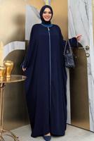 Tesettür giyim LACİVERT YARASA KOL FERACE T 6002