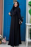 Tesettür giyim SİYAH FERMUARLI FERACE T 7006