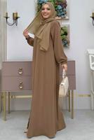 Vêtements hijab BRUN ABAYA ZIPPÉE T 7006