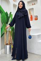 Vêtements hijab BLEU MARINE ABAYA ZIPPÉE T 7006