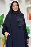 Vêtements hijab BLEU MARINE ABAYA ZIPPÉE T 7006