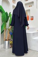 Vêtements hijab BLEU MARINE ABAYA ZIPPÉE T 7006