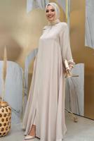 Vêtements hijab BEIGE ABAYA ZIPPÉE T 7006