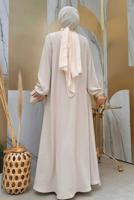 Vêtements hijab BEIGE ABAYA ZIPPÉE T 7006