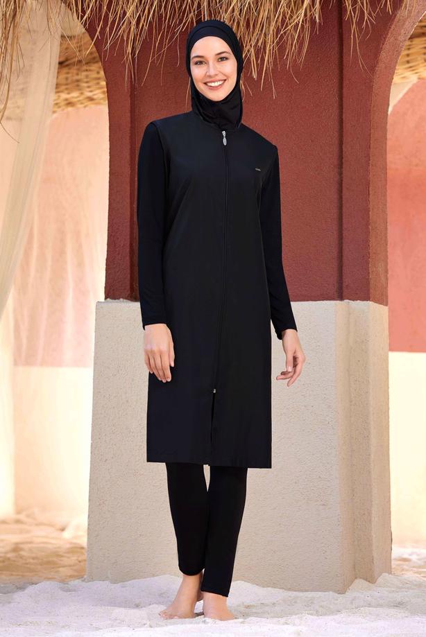 Vêtements hijab NOIR MAILLOT DE BAIN HIJAB GRANDE TAILLE T 1250-1 - TRENDTESETTÜR