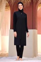 Tesettür giyim SİYAH BÜYÜK BEDEN TESETTÜR MAYO T 1250-1