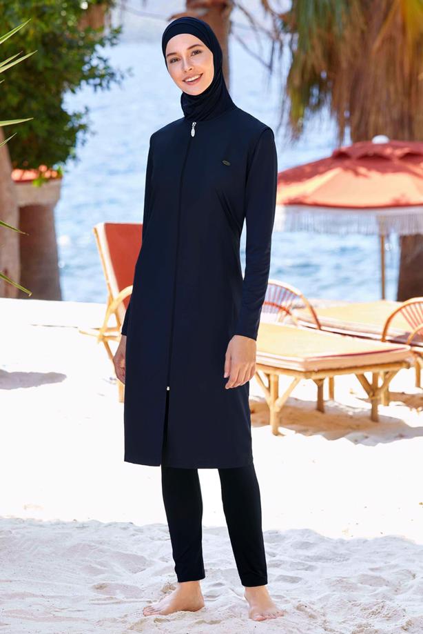 Vêtements hijab BLEU MARINE MAILLOT DE BAIN HIJAB GRANDE TAILLE T 1250-1 - TRENDTESETTÜR