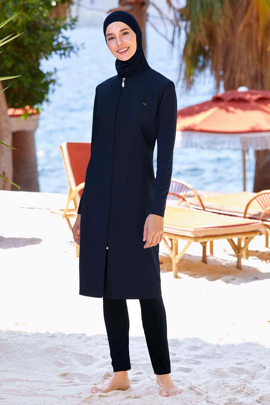 Tesettür giyim LACİVERT BÜYÜK BEDEN TESETTÜR MAYO T 1250-1