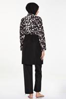 Tesettür giyim SİYAH ALVİNA DESENLİ TESETTÜR MAYO T 1423