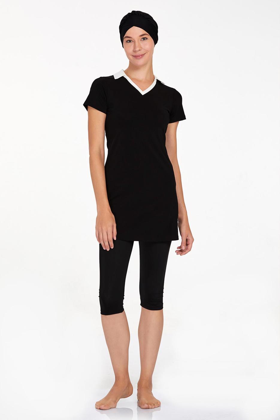 Hijab clothing BLACK SHORT SLEEVE HIJAB SWIMSUIT T 3905