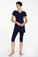 Hijab clothing NAVY BLUE SHORT SLEEVE HIJAB SWIMSUIT T 3905
