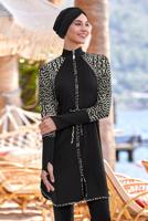 Vêtements hijab NOIR MAILLOT DE BAIN HIJAB À MOTIFS ALVINA T 4541