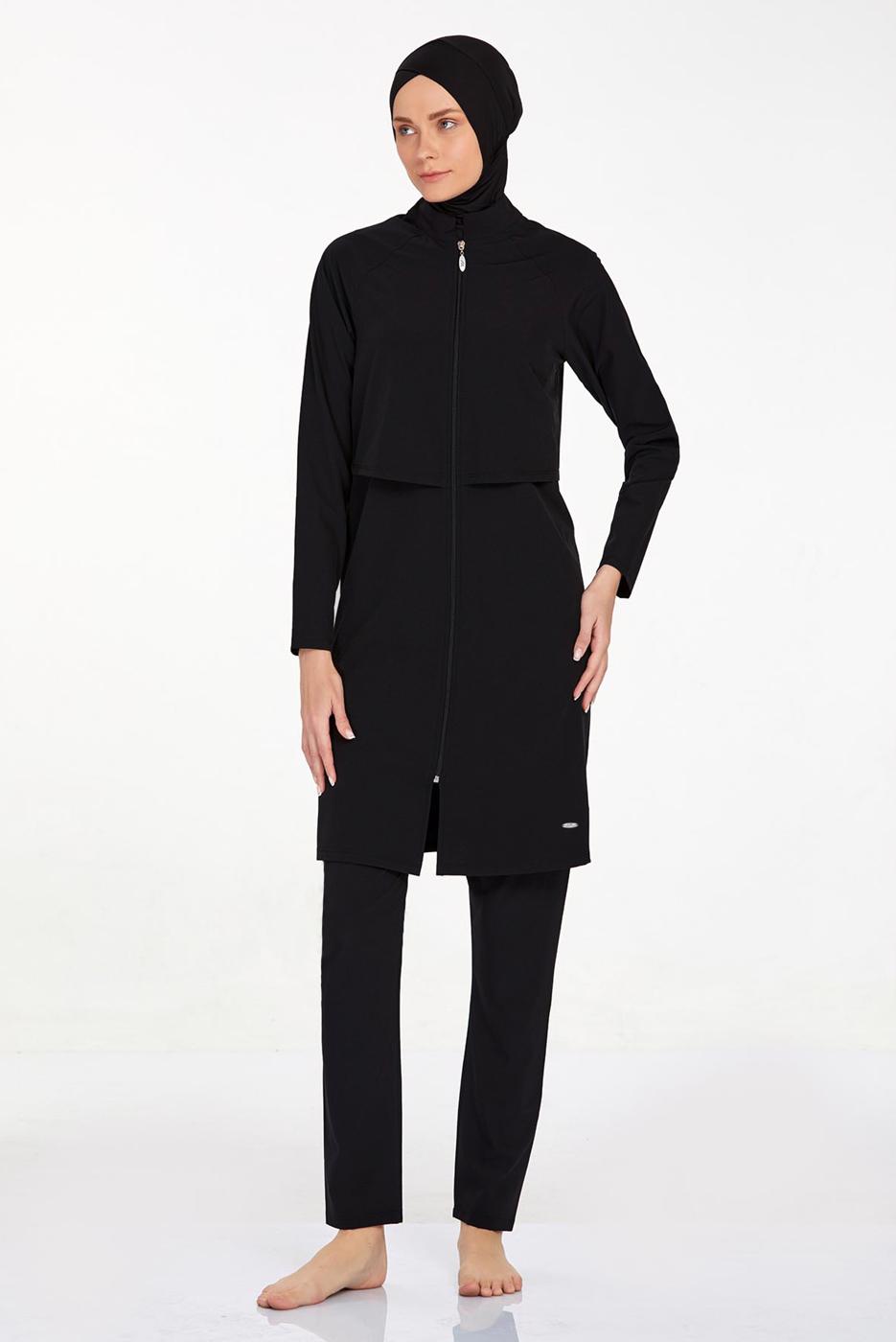 Tesettür giyim SİYAH FERMUARLI TESETTÜR MAYO T 4583