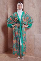 Tesettür giyim TURUNCU YARASA KOL DESENLİ PAREO T 6124