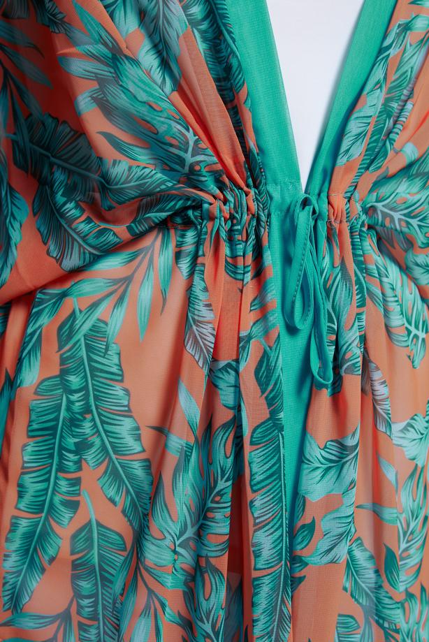 Tesettür giyim  YARASA KOL DESENLİ PAREO T 6124 - TRENDTESETTÜR