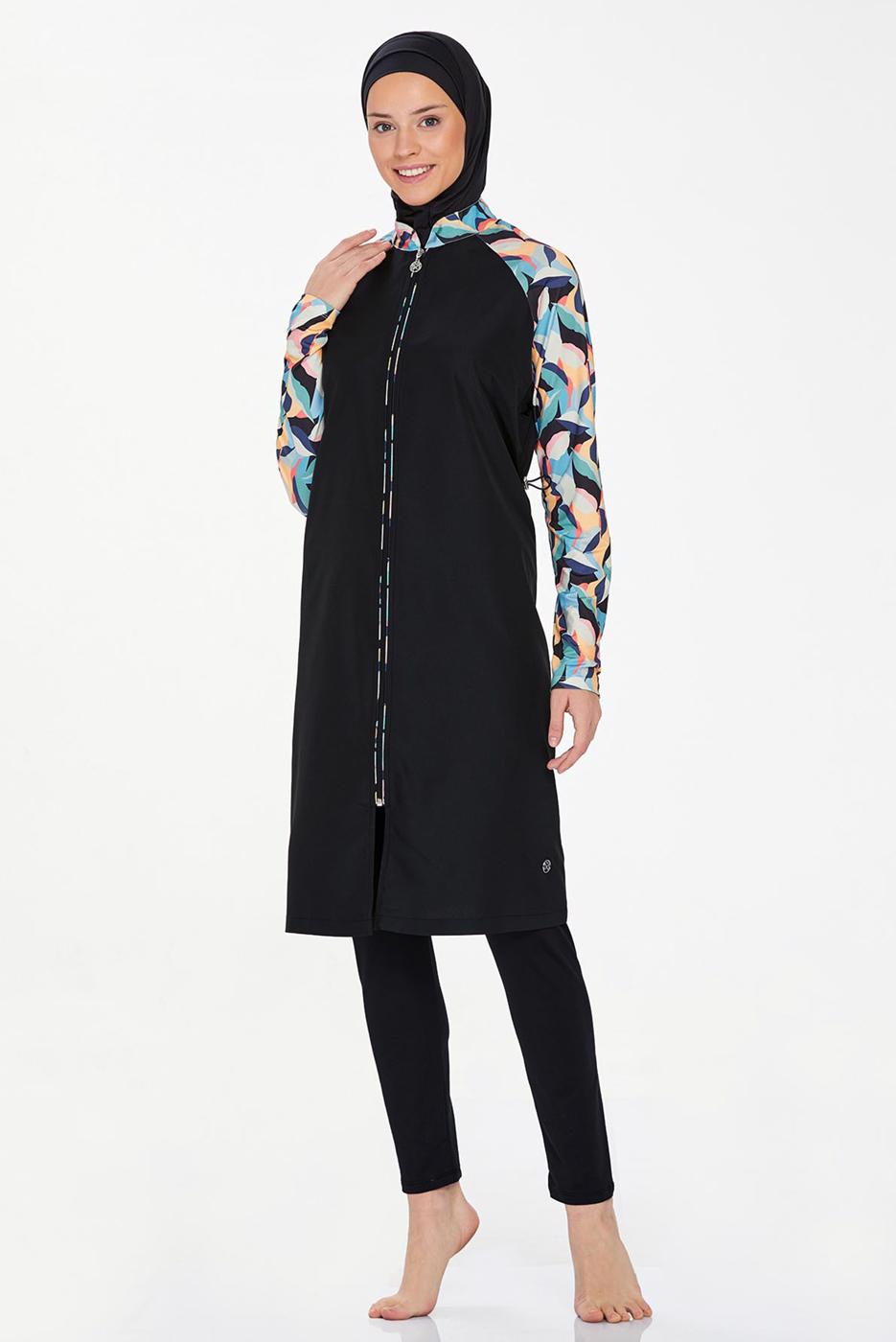 Tesettür giyim SİYAH FERMUARLI TESETTÜR MAYO T 8266