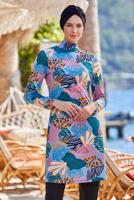 Hijab clothing BLACK PATTERNED HIJAB SWIMSUIT T 9202