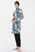 Hijab clothing BLACK PATTERNED HIJAB SWIMSUIT T 9202