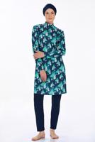 Tesettür giyim LACİVERT DESENLİ TESETTÜR MAYO T 9203