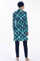 Tesettür giyim LACİVERT DESENLİ TESETTÜR MAYO T 9203