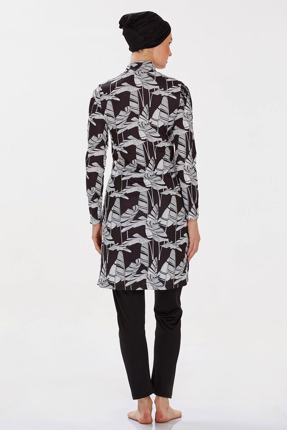 Hijab clothing BLACK PATTERNED HIJAB SWIMSUIT T 9206