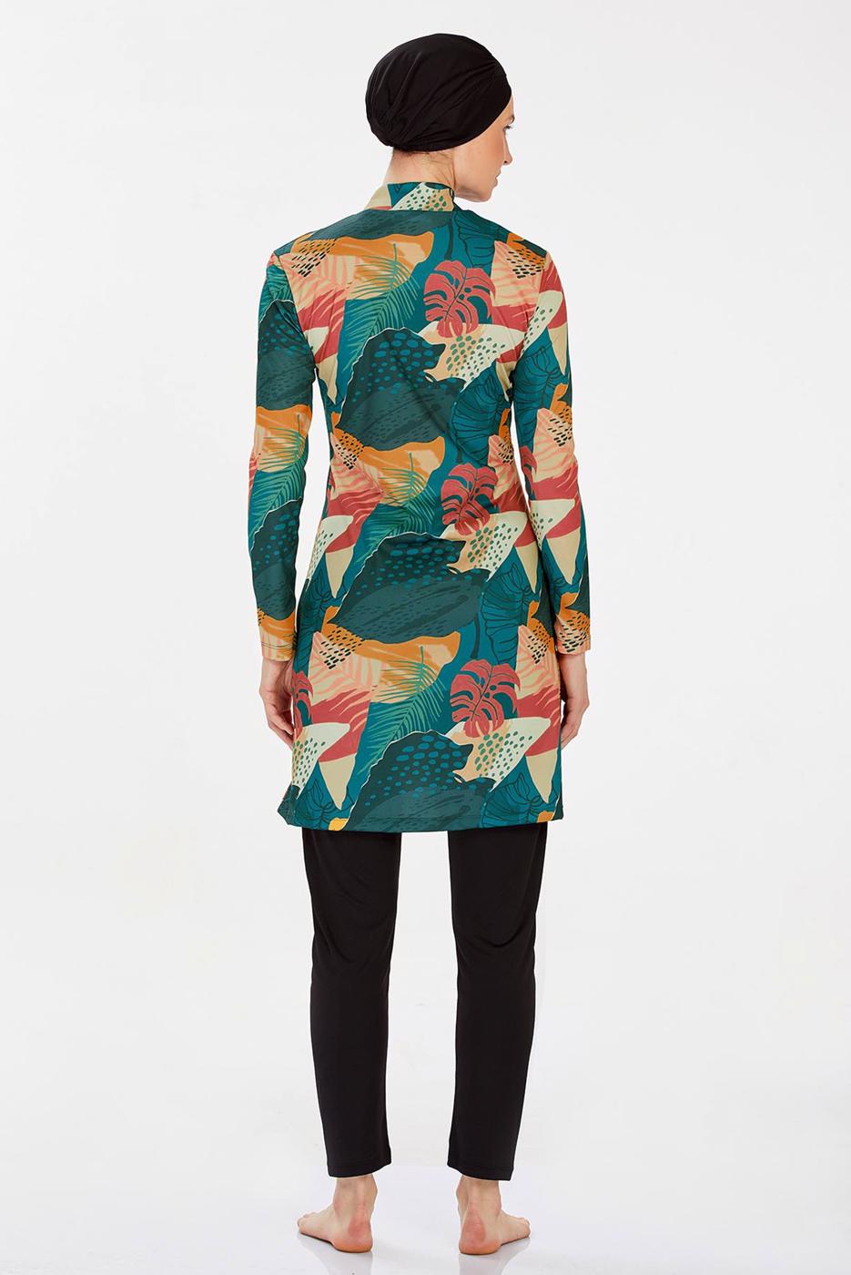 Hijab clothing BLACK PATTERNED HIJAB SWIMSUIT T 9210