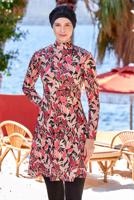 Tesettür giyim SİYAH DESENLİ TESETTÜR MAYO T 9220