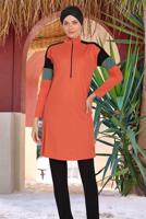 Hijab clothing BROWN ALVINA ZIPPERED HIJAB SWIMSUIT T 9241