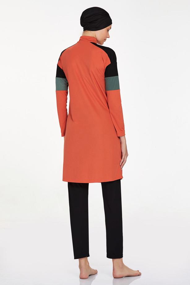 Vêtements hijab BRUN MAILLOT DE BAIN HIJAB ZIPPÉ ALVINA T 9241 - TRENDTESETTÜR