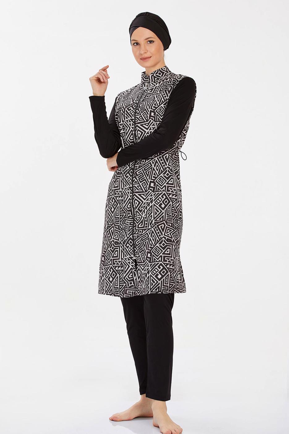 Tesettür giyim SİYAH BÜYÜK BEDEN TESETTÜR MAYO T 9270