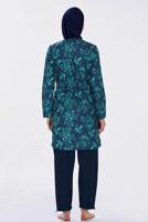 Tesettür giyim LACİVERT DESENLİ TESETTÜR MAYO T 9291