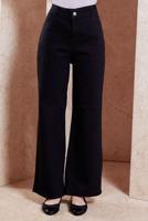 Hijab clothing BLACK WIDE LEG DENIM PANTS T 1505
