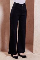 Hijab clothing BLACK WIDE LEG DENIM PANTS T 1505