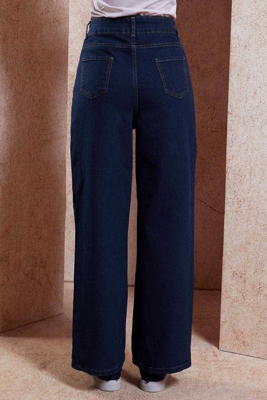 Vêtements hijab BLEU MARINE PANTALON LARGE EN JEAN T 1505