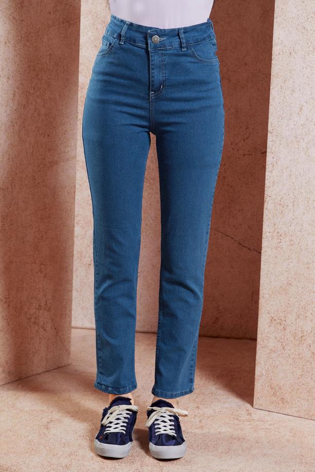 Vêtements hijab BLEU MARINE JEAN TAILLE HAUTE T ​​2505 - TRENDTESETTÜR