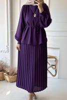 Vêtements hijab POURPRE COSTUME À JUPE PLISSÉE T 0251