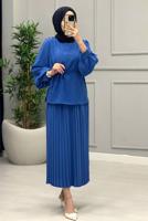 Vêtements hijab BLEU MARINE COSTUME À JUPE PLISSÉE T 0251