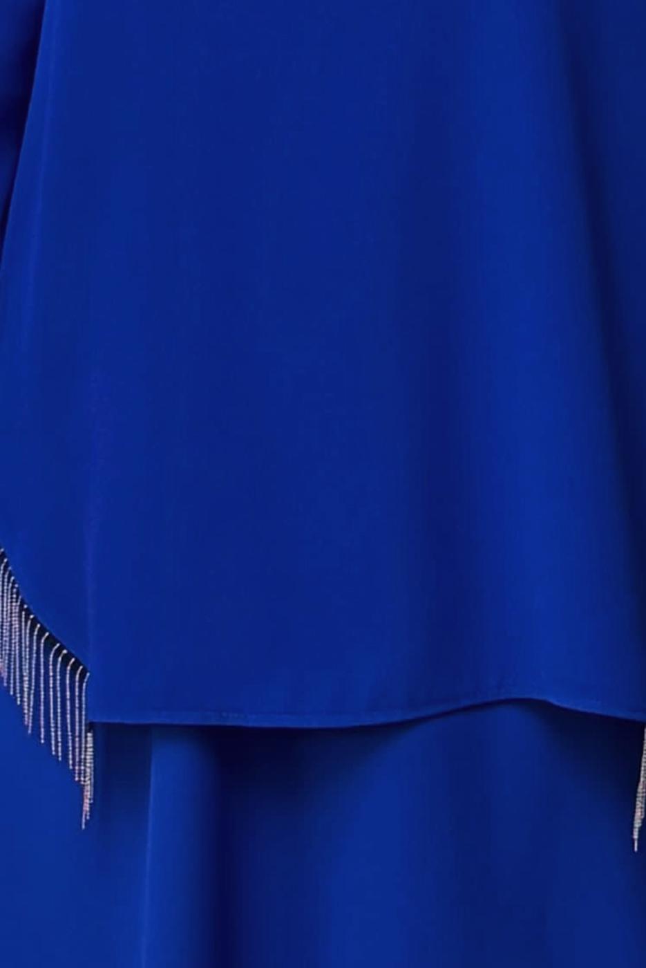 Vêtements hijab BLEU MARINE COSTUME À JUPE À FRANGES T 1203