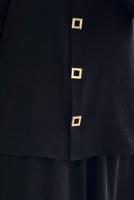 Tesettür giyim SİYAH BELİ LASTİKLİ ETEKLİ TAKIM T 1907