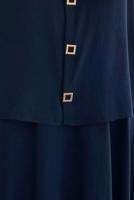 Tesettür giyim LACİVERT BELİ LASTİKLİ ETEKLİ TAKIM T 1907