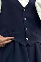 Tesettür giyim LACİVERT YELEKLİ ETEKLİ TAKIM T 3835