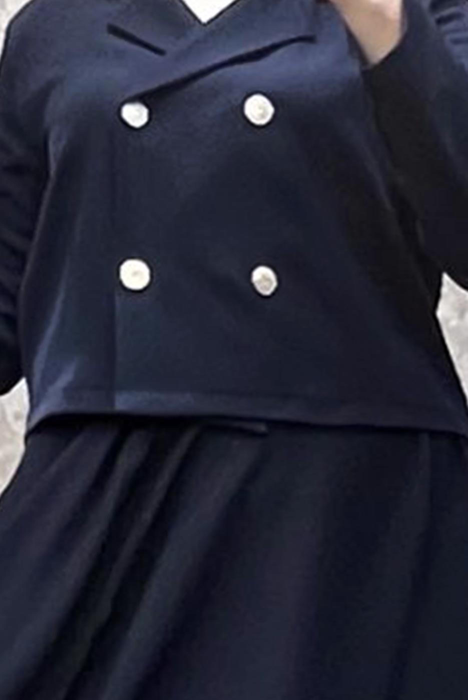 Tesettür giyim LACİVERT CEKETLİ ETEKLİ TAKIM T 7806