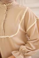 Vêtements hijab BEIGE COSTUME JUPE DÉTAIL DENTELLE T 8702