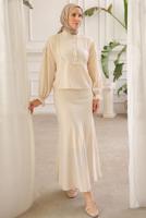 Vêtements hijab BEIGE COSTUME JUPE DÉTAIL DENTELLE T 8702