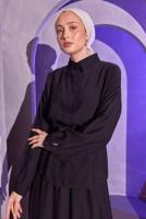 Vêtements hijab NOIR COSTUME JUPE NOUÉE À LA TAILLE T 8714