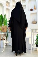 Tesettür giyim SİYAH PELERİNLİ ŞİFON ELBİSELİ TAKIM T 0538