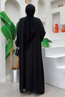 Tesettür giyim SİYAH TAŞ DETAYLI ELBİSELİ TAKIM T 0948