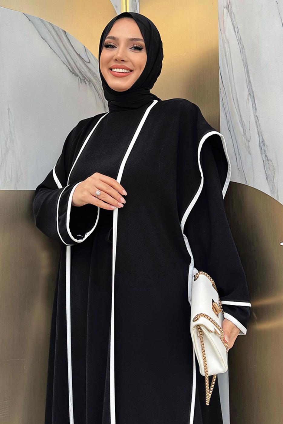 Vêtements hijab NOIR COSTUME AVEC GILET T 5848