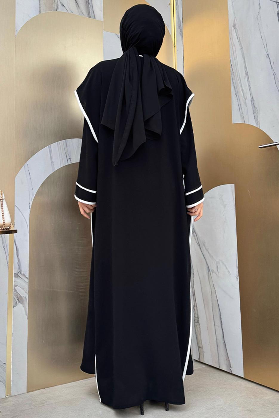 Vêtements hijab NOIR COSTUME AVEC GILET T 5848
