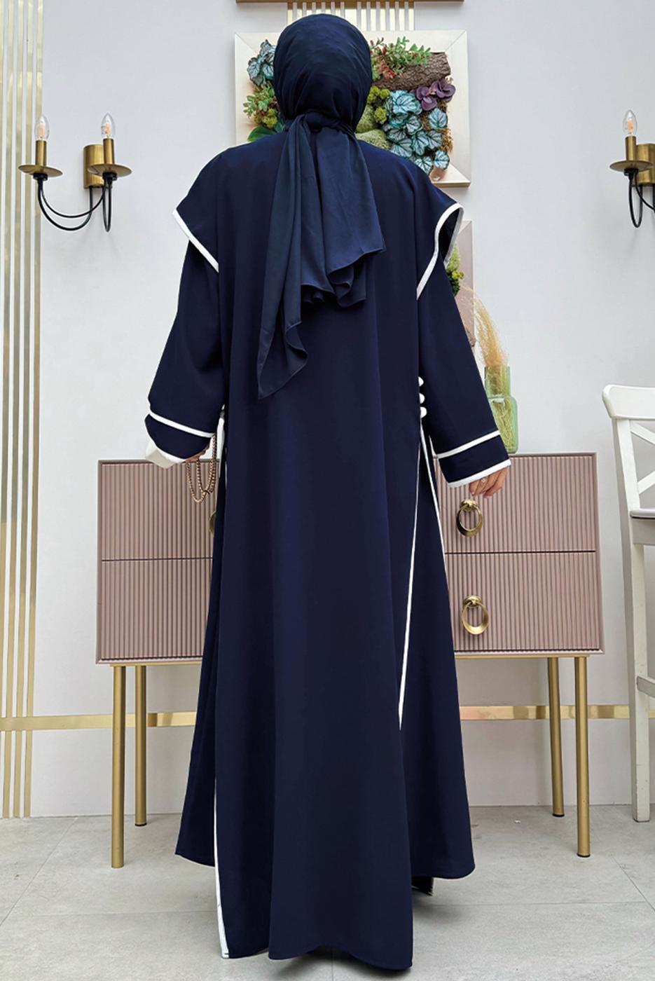 Vêtements hijab BLEU MARINE COSTUME AVEC GILET T 5848